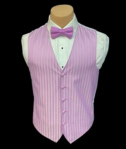 Men's After Six Orchid Purple Tuxedo Vest with Bow Tie Free Shipping Size Large - Picture 1 of 5