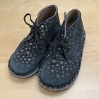 Pepe Kids Ankle Boots Black Suede Gold Stars Size 9