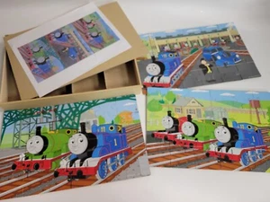 3 Puzzle Thomas der Zug Kinder Kinder Holz Aufbewahrungsbox je 24 Teile - Bild 1 von 8