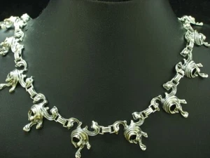 925 Argento Sterling Collier / Vero Argento/41,0cm/47,7g - Foto 1 di 4