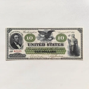 10 Dollars 1861 Philadelphia Demand Note Greenback Reproduction Banknote Fr US#7 - Picture 1 of 4