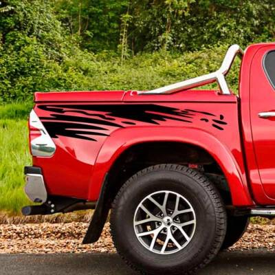 2PCS Side Body Decals Vinyl Stickers Lattice Decoration Racing Car Accessories - Image 1 of 4