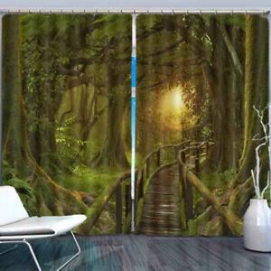 Rope Tongue Tree Track 3D Curtain Blockout Photo Printing Curtains Drape Fabric