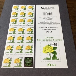 SCOTT#3049-Booklet Pane Of 20 Stamps-Yellow Roses-MNH-1995-US - Picture 1 of 1