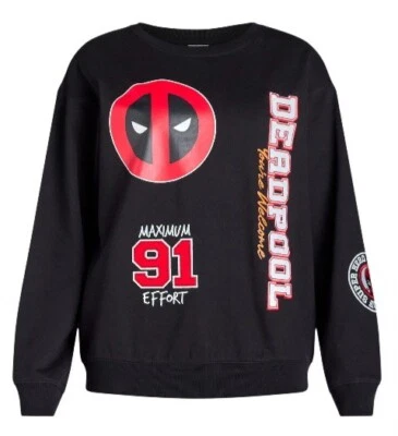 Sudadera Negra Estampado Gráfico Deadpool Para Mujer Junior Talla XXS (00) Totalmente Nueva Foto 1 de 4