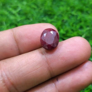 Natural Red Ruby Faceted Oval 9.10 Crt Loose Gemstone For Jewelry Making - Picture 1 of 7