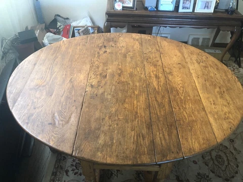 Solid Oak Drop Leaf Gate Leg Dining Table (excellent condition) Cover
