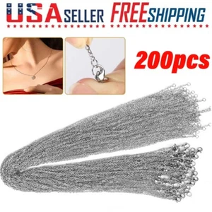 200pcs Stainless Steel Silver Tone Chain Necklace for DIY Jewelry Making Gift - Picture 1 of 9