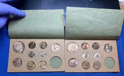 1956 Double Mint Set Toning  P & D Original boards Has two D/D Quarters #333 - Image 1 of 4