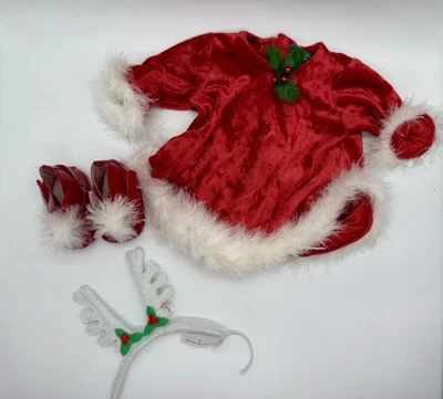 Vestido, chapéu e sapatos AMERICAN GIRL Bitty Baby Holiday 2000 Red Santa's Helper - Imagem 1 de 4
