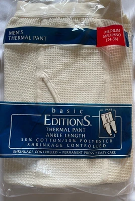 Thermal Pant Ankle Length Medium 34-36 Shrinkage Controlled Basic Editions Mens - Image 1 of 4