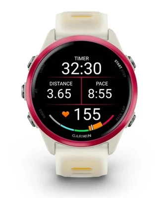 Garmin Forerunner 570 Bone/Mango 42mm GPS Smartwatch AMOLED Musik NFC** - Bild 1 von 4