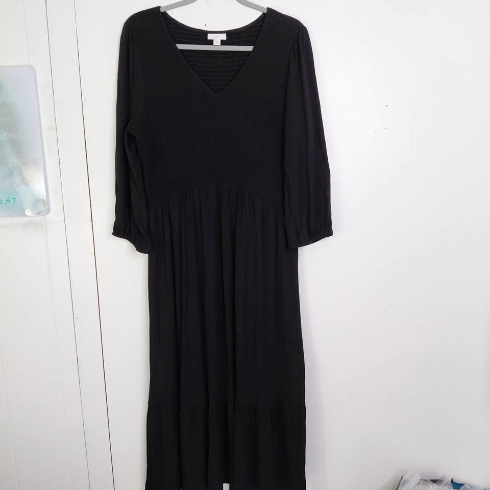 Платье женское J Jill среднее со сборками макси с длинным рукавом эластичная капсула скромное - Изображение 1 из 4