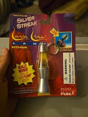 Silver Streak Lava Lite Lamp Keychain 90’s Vintage  Novelty Toy Basic Fun New - Image 1 of 2