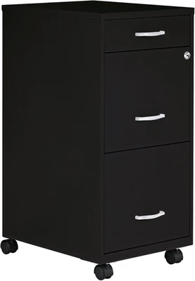 LYS SOHO Box/File/File 3-Drawer Mobile File Cabinet, Black - image 1 of 4