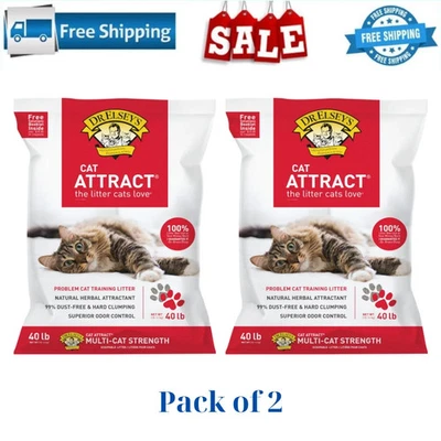 2 Pack - Dr. Elsey's Premium Clumping Cat Litter, Cat Attract,99% Dust-Free,40lb - Image 1 of 4