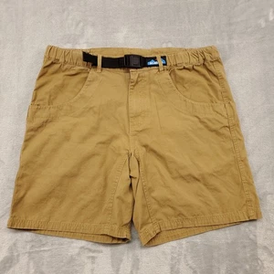 KAVU Shorts Mens Large Tan Khaki Belted Outdoor Hiking Climbing Pockets Cotton - Picture 1 of 12