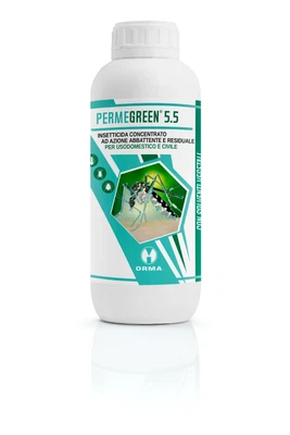 ORMA Ossian PERMEGREEN Insetticida Permetrina Tetrametrina mosche zanzare da 1 LT