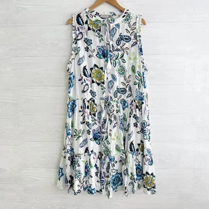 NWT Black Tape - Cobalt blue paisley floral crinkle shift dress, 2X - Picture 1 of 6