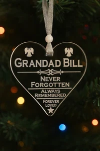 Chuchería personalizada de decoración de árbol de memoria amorosa Navidad conmemorativa - Imagen 1 de 2