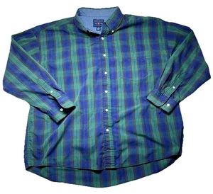 Saddlebred Hemd Herren XXL grün blau kariert Button Down Langarm Baumwollmischung - Bild 1 von 4