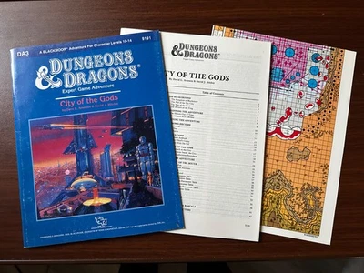 D&D Dungeons & Dragons  DA3 CITY OF THE GODS TSR 9191 1987 Expert Game Adventure - Image 1 of 4