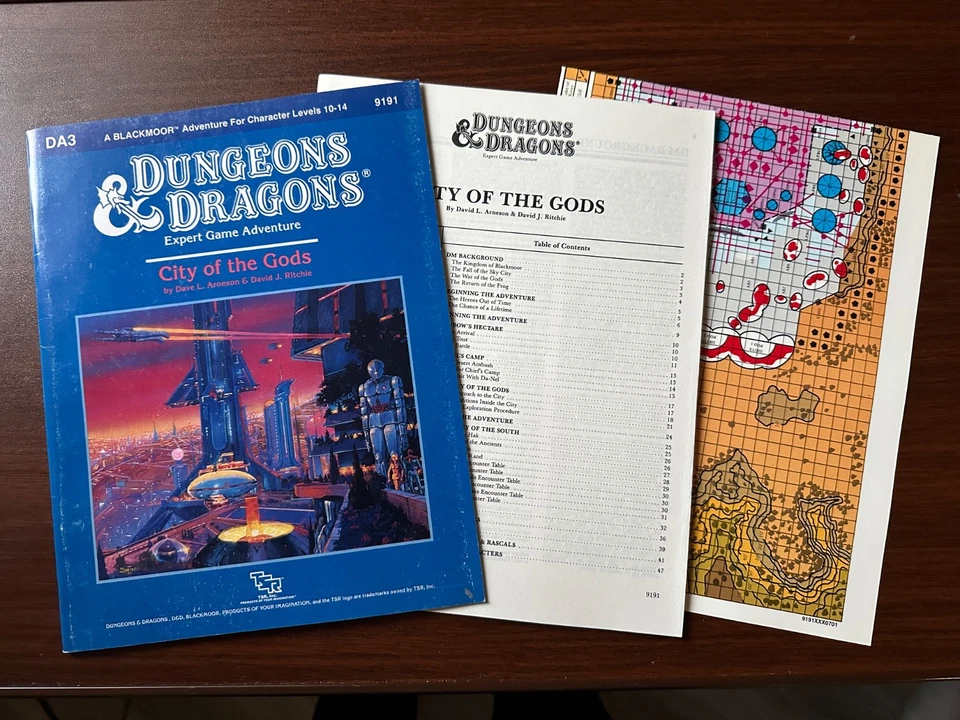 D&D Dungeons & Dragons  DA3 CITY OF THE GODS TSR 9191 1987 Expert Game Adventure - Image 1 of 4
