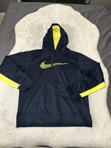 Nike Therma Fit Mens Navy Blue Hoodie Sweater Size Medium - Picture 1 of 7