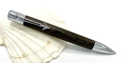 Holz-Kugelschreiber aus Mooreiche Edelholz, Gravur möglich. Jet. Flieger. Pilot - Bild 1 von 4