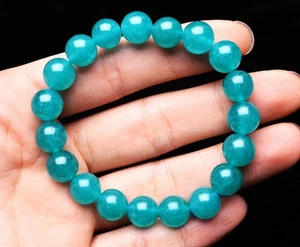 10.3mm Natural Turquoise Amazonite Gemstone Round Beads Bracelet AAAAA - Picture 1 of 6