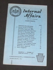 Internal Affairs Pennsylvania 1956 Marcellus Shale Tax Mapping Geology Perry Cty - Imagen 1 de 1