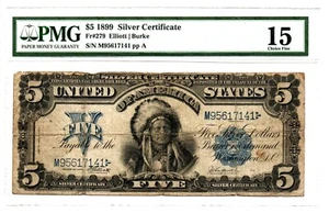 Fr. 279 1899 Silver Certificate Note Elliott / Burke PMG Choice Fine 15 - Picture 1 of 2