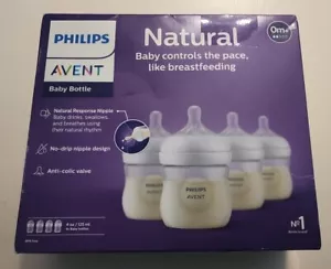 NEW Philips Avent Natural Response Baby Bottle Pack of 4 4oz/125ml Flow 2 Nipple - Picture 1 of 1
