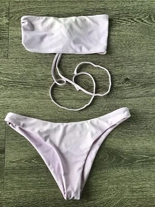 Flieder Bikini. Bandeau Schnürung Größe M (10) frech siehe Beschreibung - Bild 1 von 5