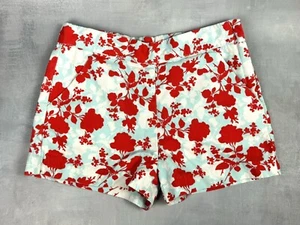 Janie And Jack Girls Shorts 6 Red Blue Floral Adjustable Waist Pockets 0141 - Picture 1 of 5