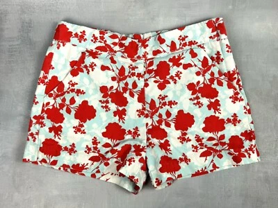 Janie And Jack Girls Shorts 6 Red Blue Floral Adjustable Waist Pockets 0141 - Image 1 of 4