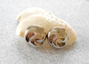 Round Swirl Mexico Taxco TC-73 Vintage Sterling Clip On Earrings 3639R - Picture 1 of 13