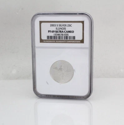 2003 S Silver Quarter (25C), Illinois State, NGC PF69 Ultra Cameo Graded - Image 1 of 4