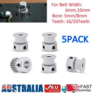 5x GT2 Synchronous Wheel 16/20 Teeth 5/8mm Bore Aluminum Timing Pulley Belt Gear - Picture 1 of 13