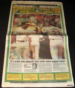 OAKLAND ATHLETICS 1988 ALCS PLAYOFF EDITION PICTORIAL PAPER BOSTON RED SOX - Picture 1 of 4