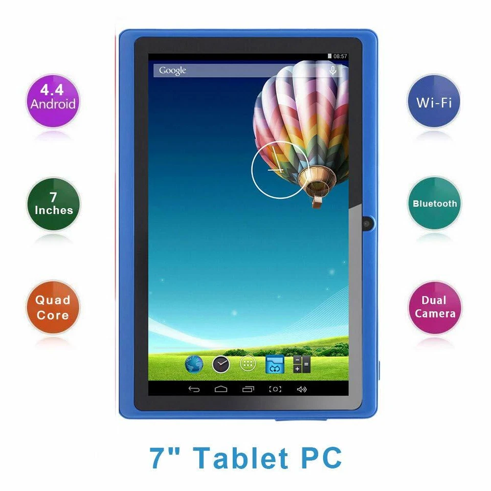 Haehne 7 Pollici Tablet PC, Google Android 4.4 Quad Core, 512MB RAM 8GB ROM, Dop - Immagine 1 di 1