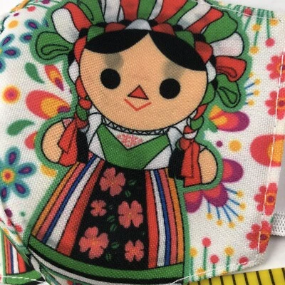 Mexican Otomi Maria Lele Doll Print Cloth Fabric Face-Mask Mexico Cubrebocas - Image 1 of 4