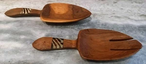 Vintage Wood Salad Servers  Kitchen Decor - Picture 1 of 7