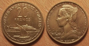 Côte Française des Somalis, 20 Francs Essai 1952, UNC et Rare !! - Picture 1 of 1