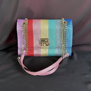 Bolso de Hombro Bandolera ALDO Arco Iris Cambari Brillo Rayas - Imagen 1 de 11