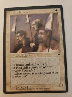 MTG Magic The Gathering Card Icatian Infantry Summon Soldiers White Fallen Empir - Image 1 of 2