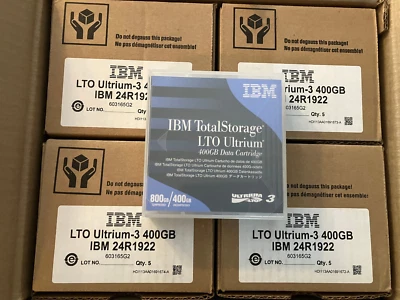 NEW IBM LTO-3 ULTRIUM 400GB/800GB DATA TAPE CARTRIDGES IN A 20 LOT-IBM# 24R1922 - Image 1 of 2