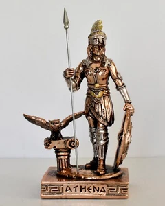 Athena Minerva - Götter der Weisheit, Stärke, Strategie - kupferbeschichteter Alabaster - Bild 1 von 10