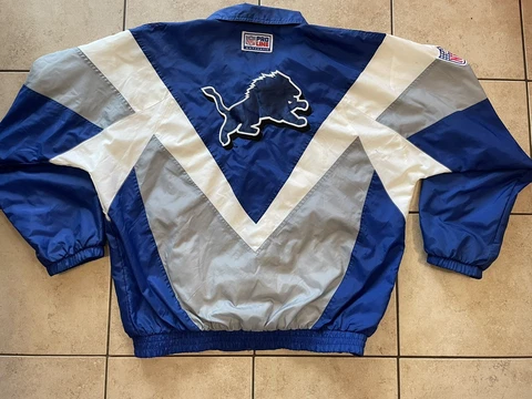 Vintage Pro Line Authentic Reebok Detroit Lions Windbreaker Jacket Cover
