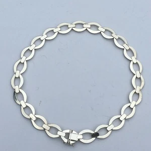 Fabelhafte Vintage zweifarbige italienische ovale flache 16,75" Gliederkette Sterlingsilber - Bild 1 von 12